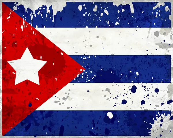 与污渍 grunge 古巴国旗 — 图库照片
