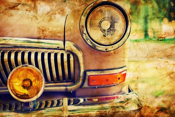 Close-up foto van retro auto koplampen — Stockfoto