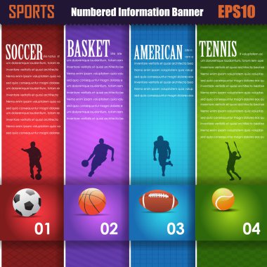 Vector Sports Background Number Options Banner & Card clipart