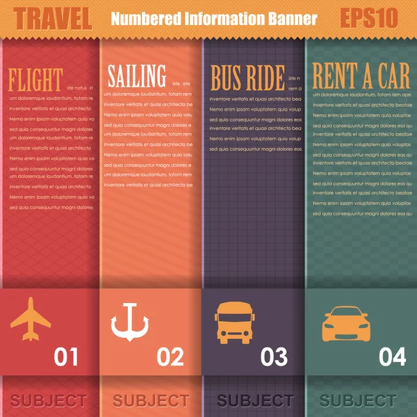 Vektör arka plan seyahat Tema numara seçenekleri banner & kartı — Stok Vektör