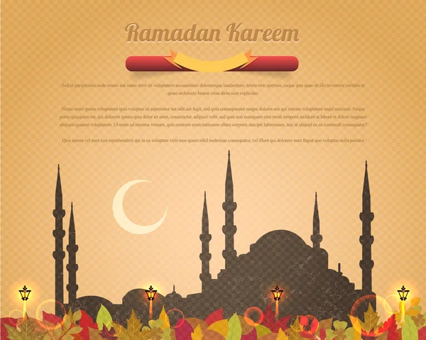 Ramadán Kareem Vector Diseño Antiguo Papel Fondo — Archivo Imágenes Vectoriales