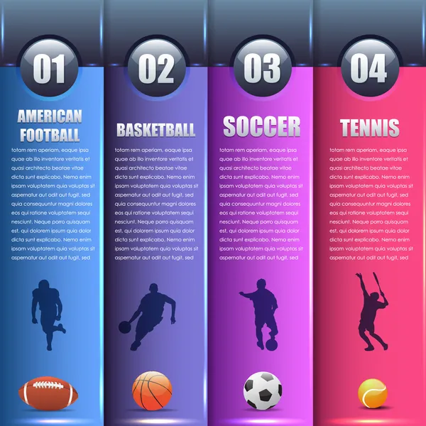 Vektor Sport Hintergrund Nummer Optionen Banner & Karte — Stockvektor