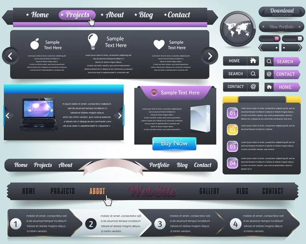 Conjunto de diseño de vectores de elementos web — Archivo Imágenes Vectoriales