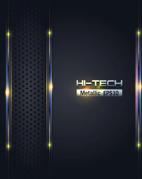 Hi-Tech Metallico sfondo vettoriale Design — Vettoriale Stock