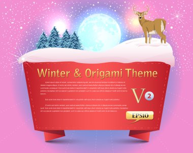 Abstract winter origami theme vector design 02 clipart