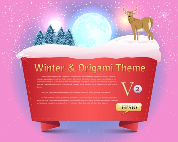 Abstract winter origami theme vector design 02 — Stock Vector