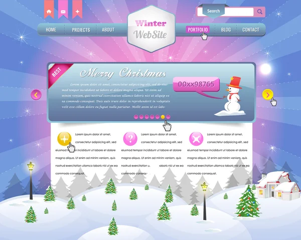 Winter - Kerstmis website ontwerp vector-elementen — Stockvector