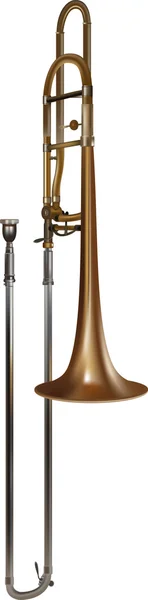 Instrument, trombone, white — Stock Vector