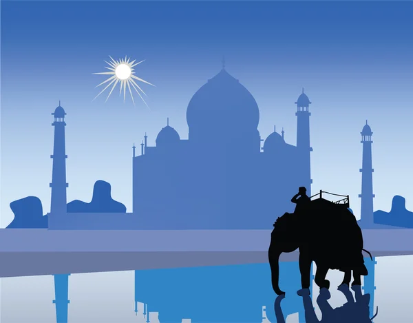 Elephant.India, купол, Азії Ліцензійні Стокові Ілюстрації