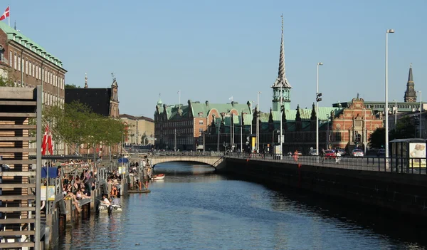 Copenhagen, River at city — Stock Photo, Image