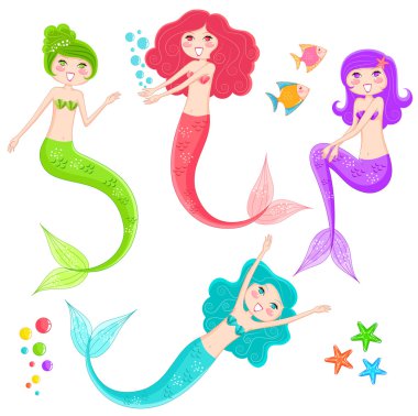 Mermaid collection clipart