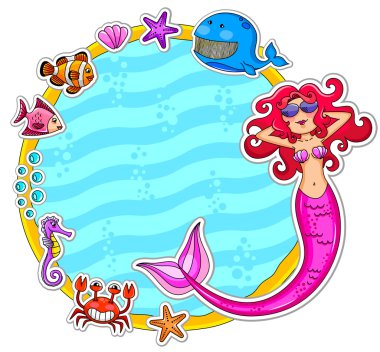 Sea life frame clipart