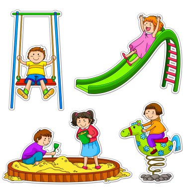 Playing kids clipart