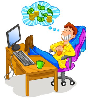 Thinking of money clipart