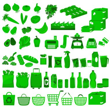 Supermarket icons clipart