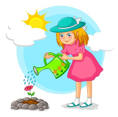 Gardening girl clipart