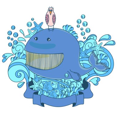 Happy whale clipart