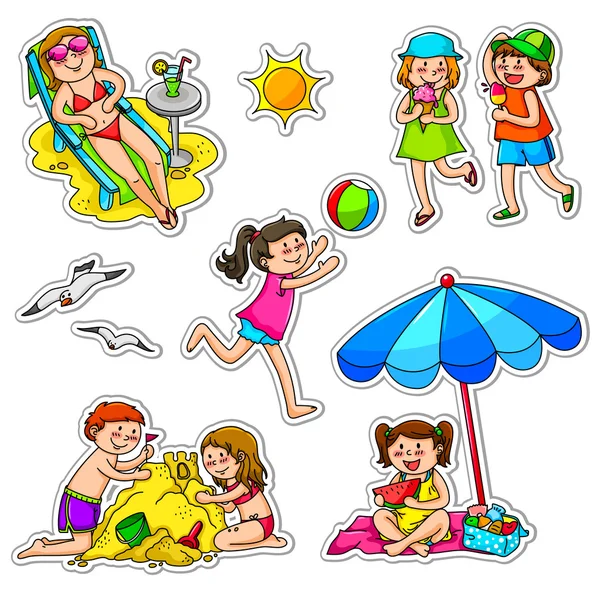 Niños en verano — Archivo Imágenes Vectoriales