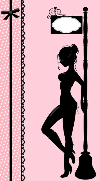 Silhouette fille sexy — Image vectorielle