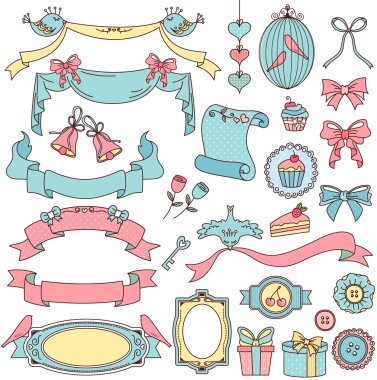 Vintage doodles clipart