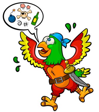 Pirate parrot clipart