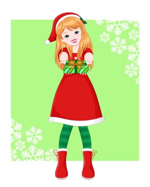 Christmas girl clipart