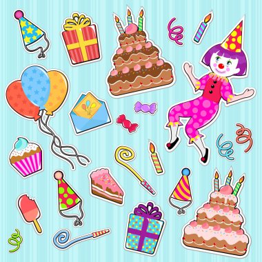 Birthday icons clipart