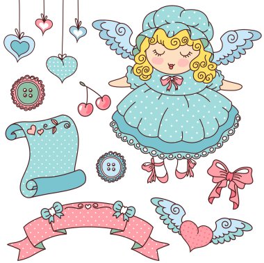 Angel and cute things clipart