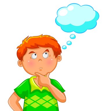 Thinking boy clipart