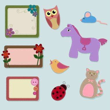 Fabric animals clipart