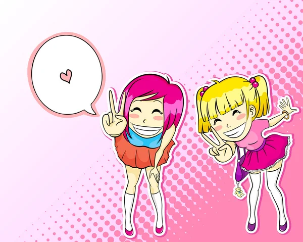 Manga filles — Image vectorielle