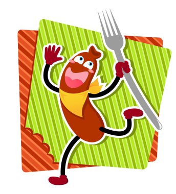 Cartoon sausage clipart