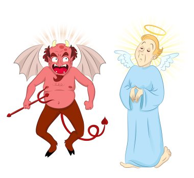 Devil and angel clipart