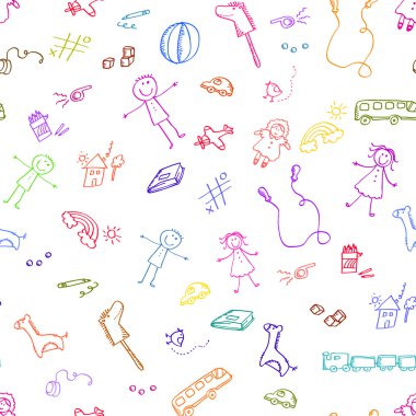 Dooodle toy pattern clipart