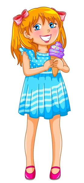 Дівчина з морозивом — стоковий вектор