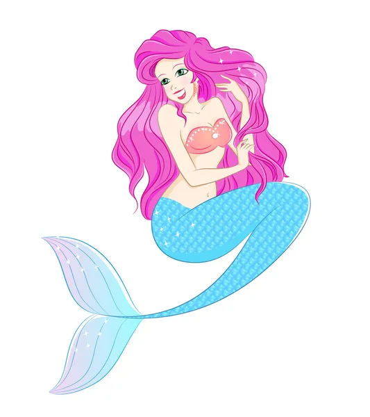 Beautiful mermaid — Stock Vector