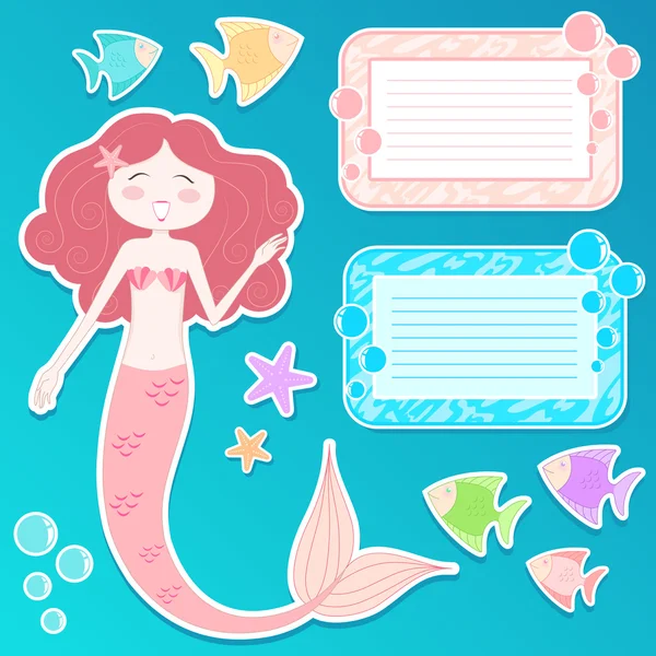 Mermaid set — Stock Vector
