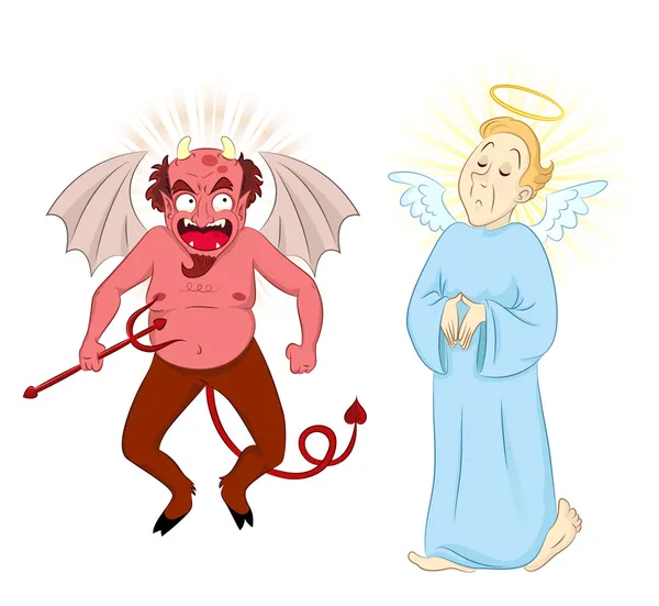 Diabo e anjo — Vetor de Stock