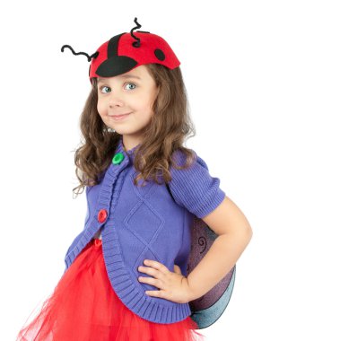 Cute little girl in costume clipart