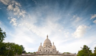 Wide view of Basilica of the Sacred Heart of Paris. clipart