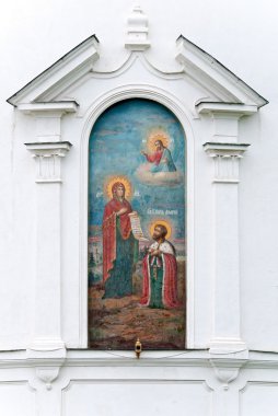 Painting on the wall of Bogolubovo monastery clipart