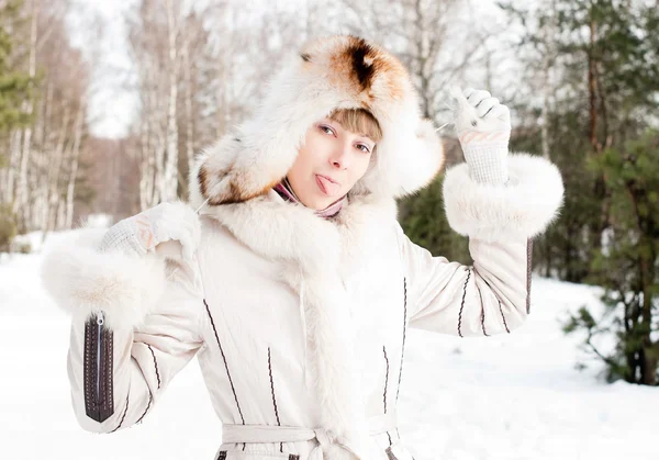 stock image Winter portrait of young woman