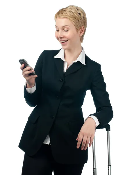 Donna d'affari con cellulare — Foto Stock