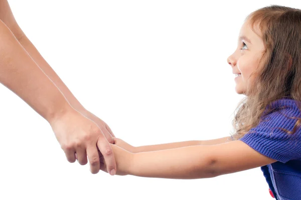 Daughter and mother holding hands — Stock Photo, Image