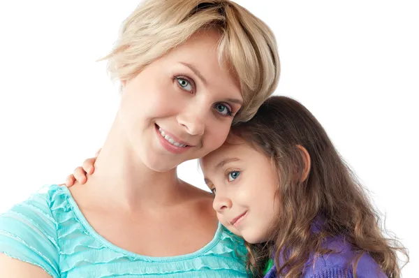 Mother and daughter smiling — Stock Photo, Image