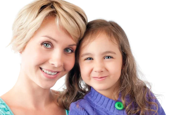 Mother and daughter smiling — Stock Photo, Image
