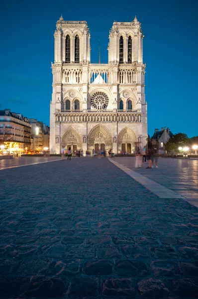 Notre Dame de Paris v noci. — Stock fotografie