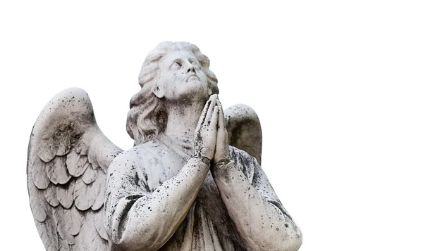Staty av ängeln i vit bakgrund — Stockfoto