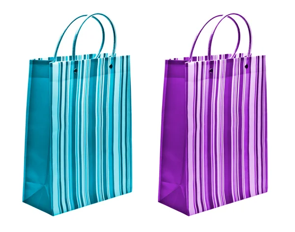 Аква і фіолетовий пакети — стокове фото