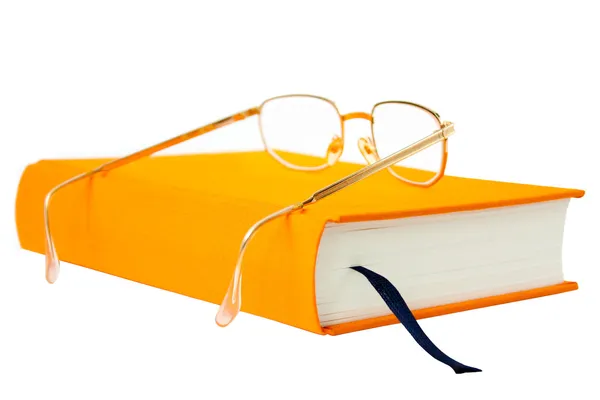 Książki w okularach — Zdjęcie stockowe